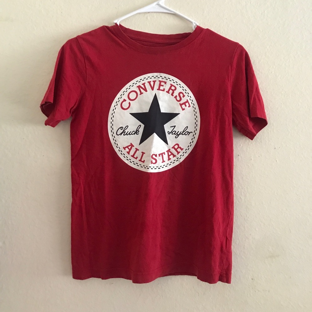 Red converse crop top baby tee